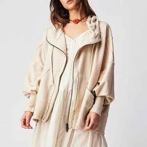 Free People We The Free Camden Zip Up Oversized Relaxed Fit Hoodie ~ NWOT